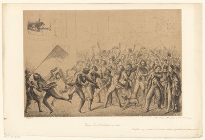 Los estudiantes celebran el saludo a su ídolo Franz Liszt
Franz Liszt en Leiden en 184* (título en el objeto)
Del pasado (título de la serie) de Alexander Ver Huell (signed by artist)