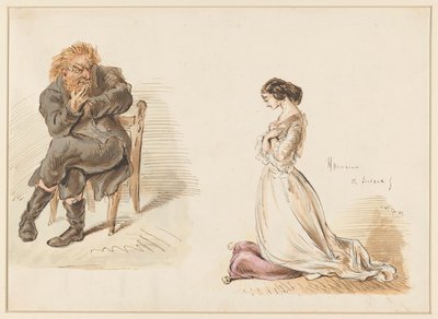 Estudios de la figura de un hombre y una joven de Alexander Ver Huell