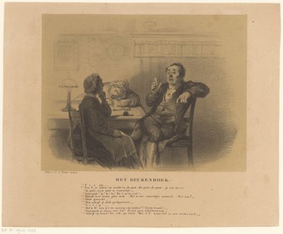 Hombre y mujer en la mesa
El libro de cocina (título en el objeto) de Alexander Ver Huell