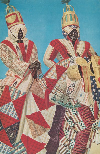 Jinetes Djerma (Niamey), de Dibujos y Pinturas de África, ejecutados durante la expedición Citroën Centro África, segunda misión Haardt Audouin-Dubreuil, pub. París, 1927 de Alexander Yakovlev