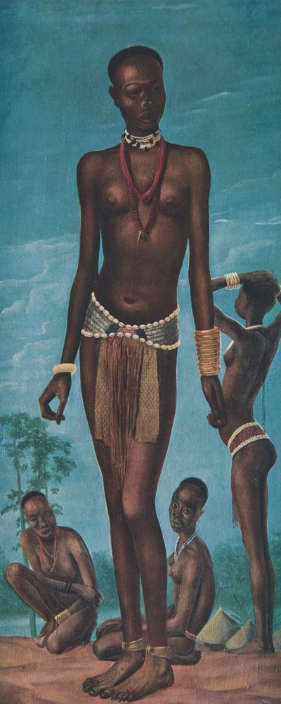 Daboa, joven Sara (Fort Archambault), de Dibujos y Pinturas de África, ejecutados durante la expedición Citroën Centro África, segunda misión Haardt Audouin-Dubreuil, pub. París, 1927 de Alexander Yakovlev