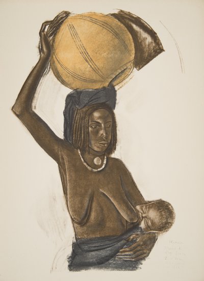 Mujer Árabe Ouled Gopo con su hijo (Fort Lamy), de Dessins et Peintures d