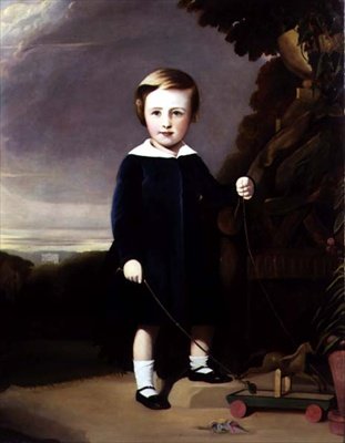 Retrato de un niño con una tapa de madera de Alexander Young