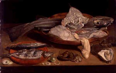 Naturaleza Muerta con Pescado y Ostras de Alexander van Adriaenssen