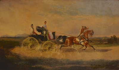 El emperador Francisco José I de Austria paseando en su faetón de Alexander von Bensa