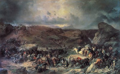 Ejército de Alexander Suvorov cruzando el Paso de San Gotardo, septiembre de 1799, siglo XIX de Alexander von Kotzebue