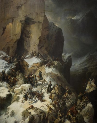 Suvorov cruzando el paso de Panix, 1860 de Alexander von Kotzebue