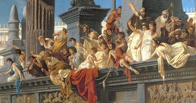 La carrera de cuadrigas, c.1882 (óleo sobre lienzo) (detalle de 201093) de Alexander von Wagner