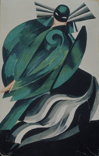 Cuarta enmascarada femenina. Diseño de vestuario para la obra de teatro Romeo y Julieta de W. Shakespeare, 1921 de Alexandra Alexandrowna Exter