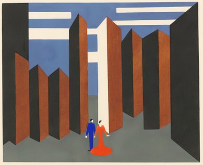 Diseño escénico del portafolio Décors de Théâtre, 1930 de Alexandra Alexandrowna Exter