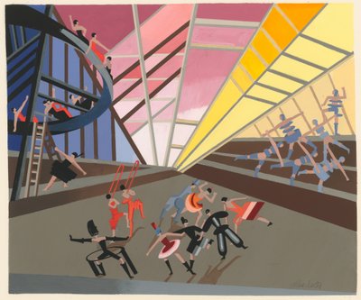 Diseño escénico del portafolio Décors de Théâtre, 1930 de Alexandra Alexandrowna Exter