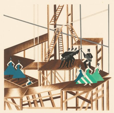Diseño escénico del portafolio Décors de Théâtre, 1930 de Alexandra Alexandrowna Exter