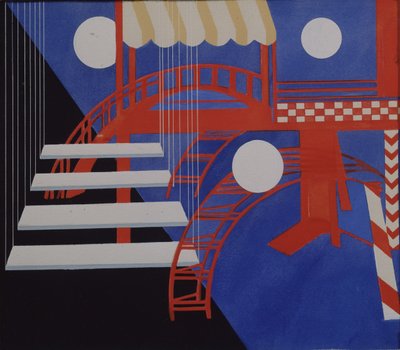 Diseño de escenario Revue para la Edición Décors de Théâtre, 1927 de Alexandra Alexandrowna Exter