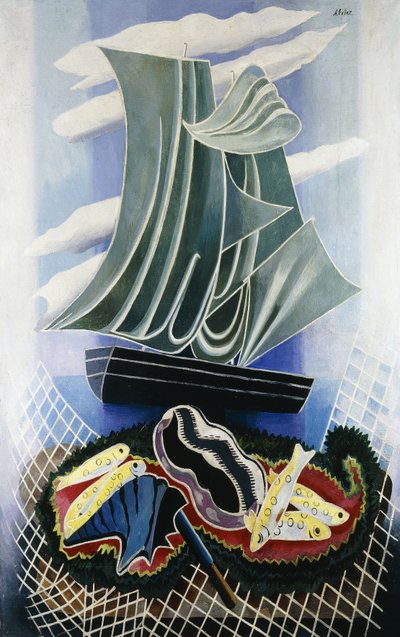 El barco; Le Bateau, c.1936 (óleo sobre lienzo) de Alexandra Alexandrowna Exter