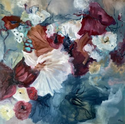 Pintura floral evocadora de Alexandra Higgins