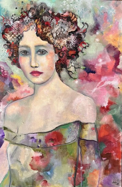 Retrato floral sereno de Alexandra Higgins