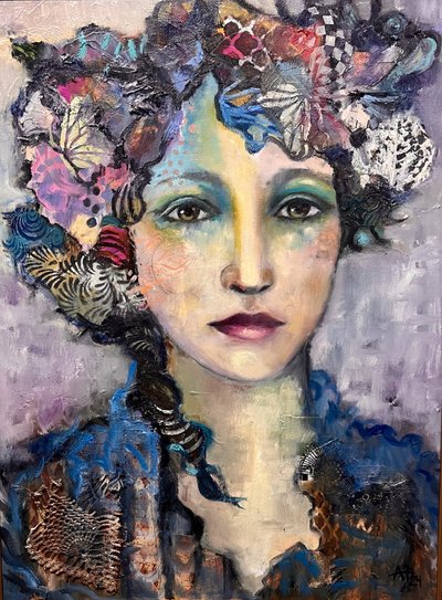 Mujer en el arte texturizado de Alexandra Higgins