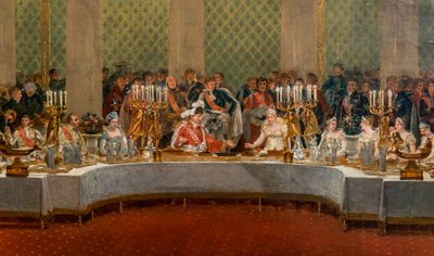 El banquete por el matrimonio de Napoleón Bonaparte (1769-1821) y Marie-Louise de Habsburgo-Lorena (1791-1847) 1810 - (detalle) del banquete de la boda de Napoleón I y Marie-Louise en el teatro del Palais des Tuileries, 2 de abril de Alexandre Dufay