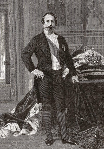 Retrato de Napoleón III, Emperador de los Franceses - grabado del cuadro de Alessandro Cabanel de after Alexandre Cabanel