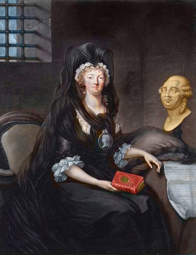 Retrato de María Antonieta (1755-1793) en luto profundo en la prisión del Temple (o 