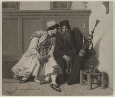 Young Greek Man in Conversation with a Priest de Alexandre Bida