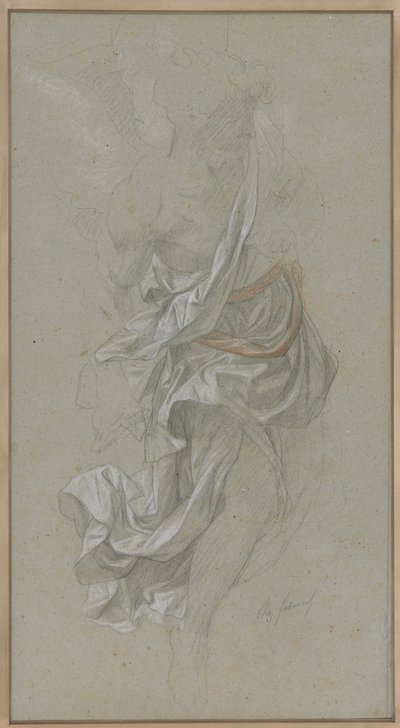 Estudio de drapeado para Un ángel asistiendo a Dios Padre, en Le Paradis Perdu (Paradise Lost) de Alexandre Cabanel