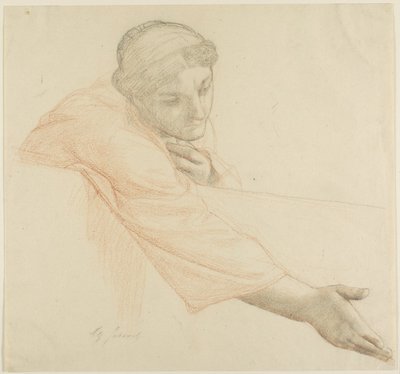 Mujer alcanzando sobre un muro, estudio para La vida de San Luis, Rey de Francia de Alexandre Cabanel