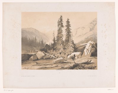 Paisaje de montaña con abetos y cabras montesas
Sapins (título en el objeto) de Alexandre Calame