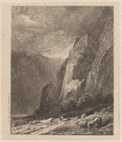 Acantilados en una tormenta de Alexandre Calame