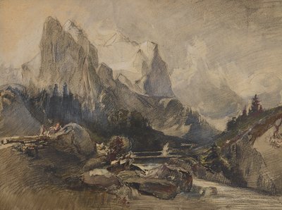 Wetterhorn en el Oberland bernés de Alexandre Calame