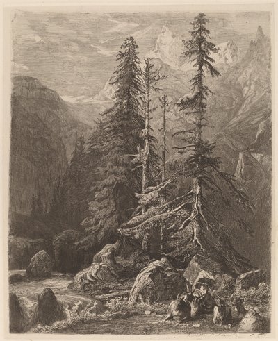 Ensayos de grabado al aguafuerte por Alexandre Calame, I, pl. 21 de Alexandre Calame