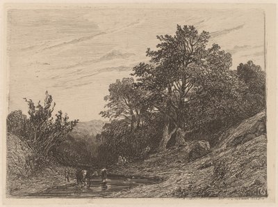 Rebaño en un Arroyo de Alexandre Calame