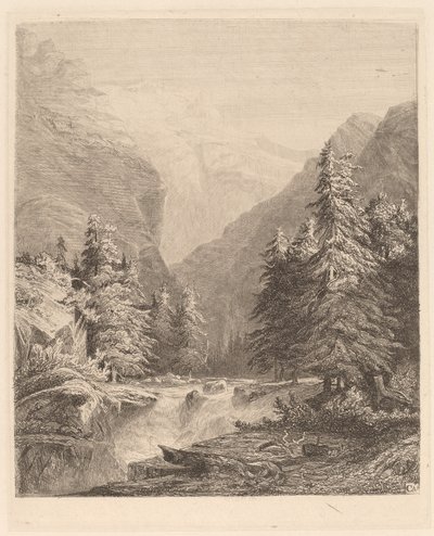 Cascada de montaña de Alexandre Calame