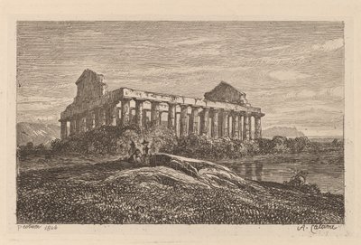 Ruinas en Paestum de Alexandre Calame