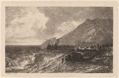 Naufragio en una costa de Alexandre Calame