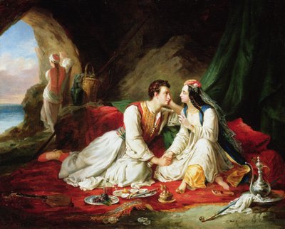Byron como Don Juan, con Haidee, 1831 de Alexandre Colin