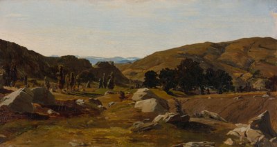 Paisaje cerca de Chiusi, Toscana de Alexandre Desgoffe