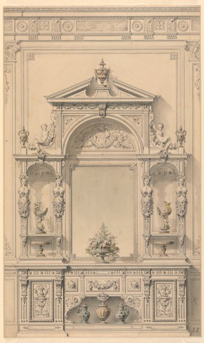 Diseño para mueble de vestíbulo de Alexandre Eugène Prignot