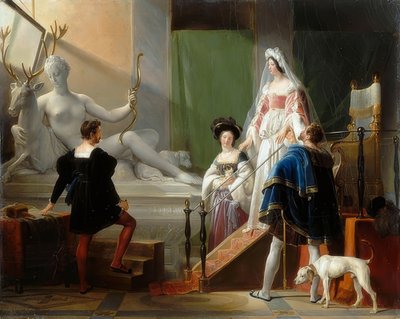 Diane de Poitiers visita el taller de Jean Goujon de Alexandre Evariste Fragonard
