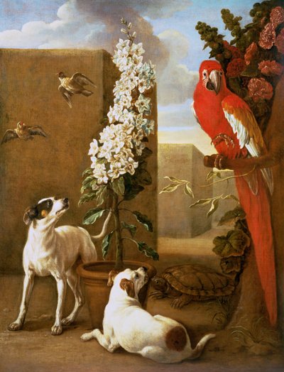 Loro con perros de Alexandre Francois Desportes