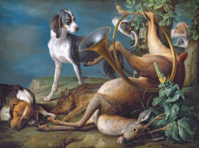 Naturaleza Muerta de Caza Muerta con Perros, 1730 de Alexandre Francois Desportes