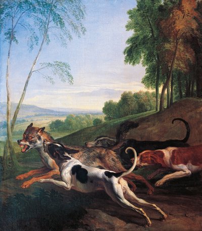 Caza de lobos de Alexandre Francois Desportes