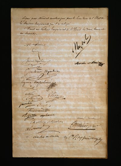 Página final del certificado de matrimonio entre María Luisa de Austria o María Luigia de Parma (1791-1847) y Napoleón Bonaparte (1769-1821) de Nicolas Toussaint Charlet