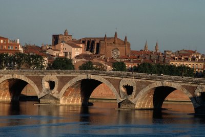 Pont-Neuf sobre el río Garona, Toulouse, Midi-Pyrénées, Francia de Nicolas Toussaint Charlet