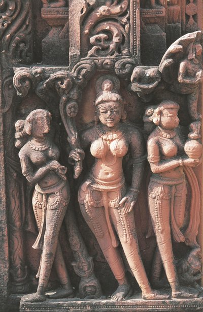Escultura que representa figuras femeninas, templo Jain No 16, Deogarh, Uttar Pradesh, India, siglos VIII-XVII de Nicolas Toussaint Charlet