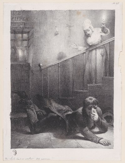 Una caída por las escaleras, 1834-35 de Alexandre Gabriel Decamps