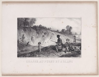 Cazando un hurón con blancos, de la serie Escenas de caza, 1829 de Alexandre Gabriel Decamps