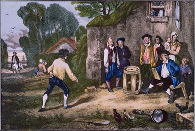 El Juego del Barril, grabado por Jean Paul Laurens (1838-1921) de Alexandre Gabriel after Decamps