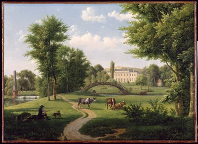 Vista del Chateau de Villiers-Saint-Paul, cerca de Senlis de Alexandre Hyacinthe Dunouy