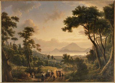 Vista de la costa de Posillipo, Reino de Nápoles de Alexandre Hyacinthe Dunouy